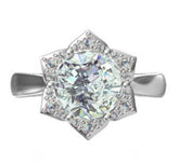 Sterling Silver Semi Mount Ring Setting Round RD 9.5mm - Syzjewelry